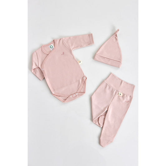 3-delige set van biologisch katoen newborn set