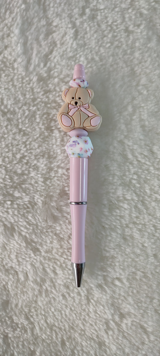 Pen met Beertje en roze